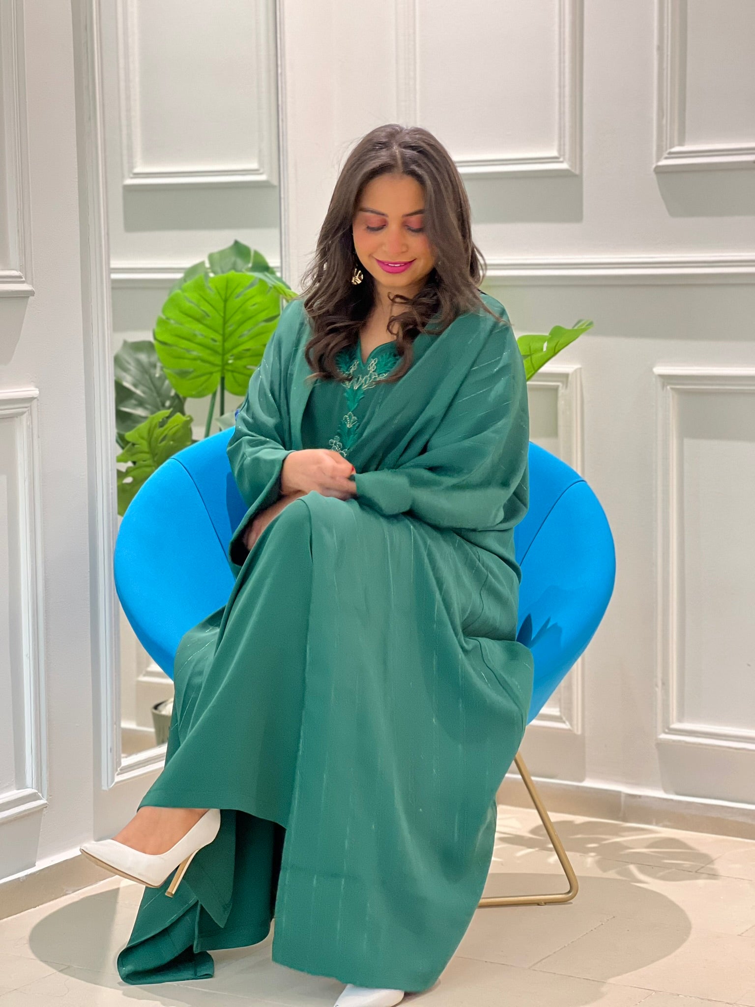 Gandoura & Abaya Vert Élégant